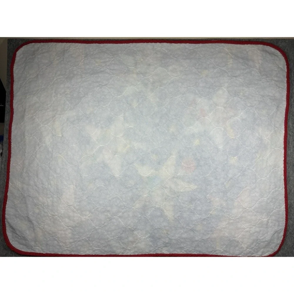 Vintage Disney Mickey Mouse Sports Quilted Crib Blanket 52x39 Blue Stars